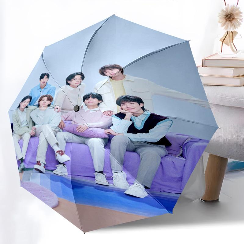 Harmony Diversity: Through Style Folding Umbrella Portable 8 Paraphenoid Bones Outdoor Three Folds Travel
