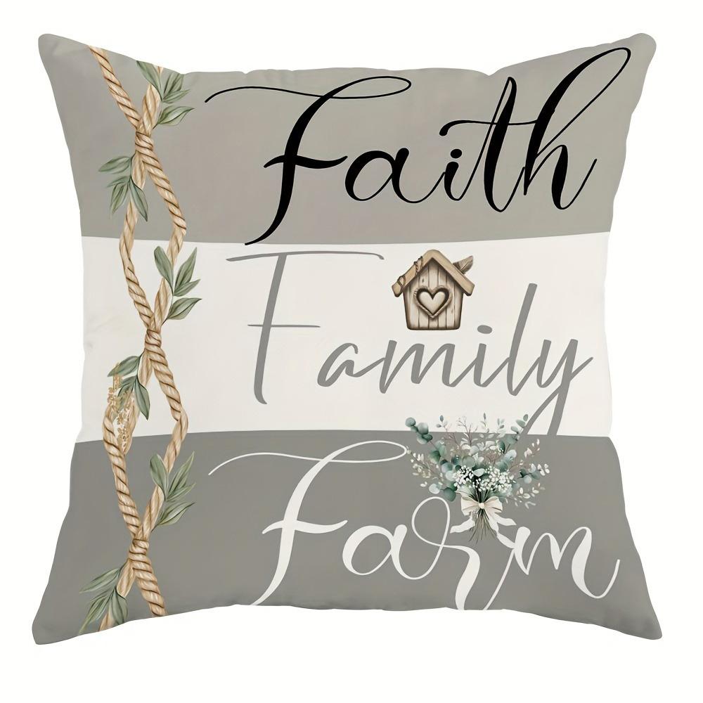 

1pcs Rusty Farmhouse-Style Inspirational Pillow Cover, living room sofa and chair cushion cover, home bedroom room decoration 16x16Inch