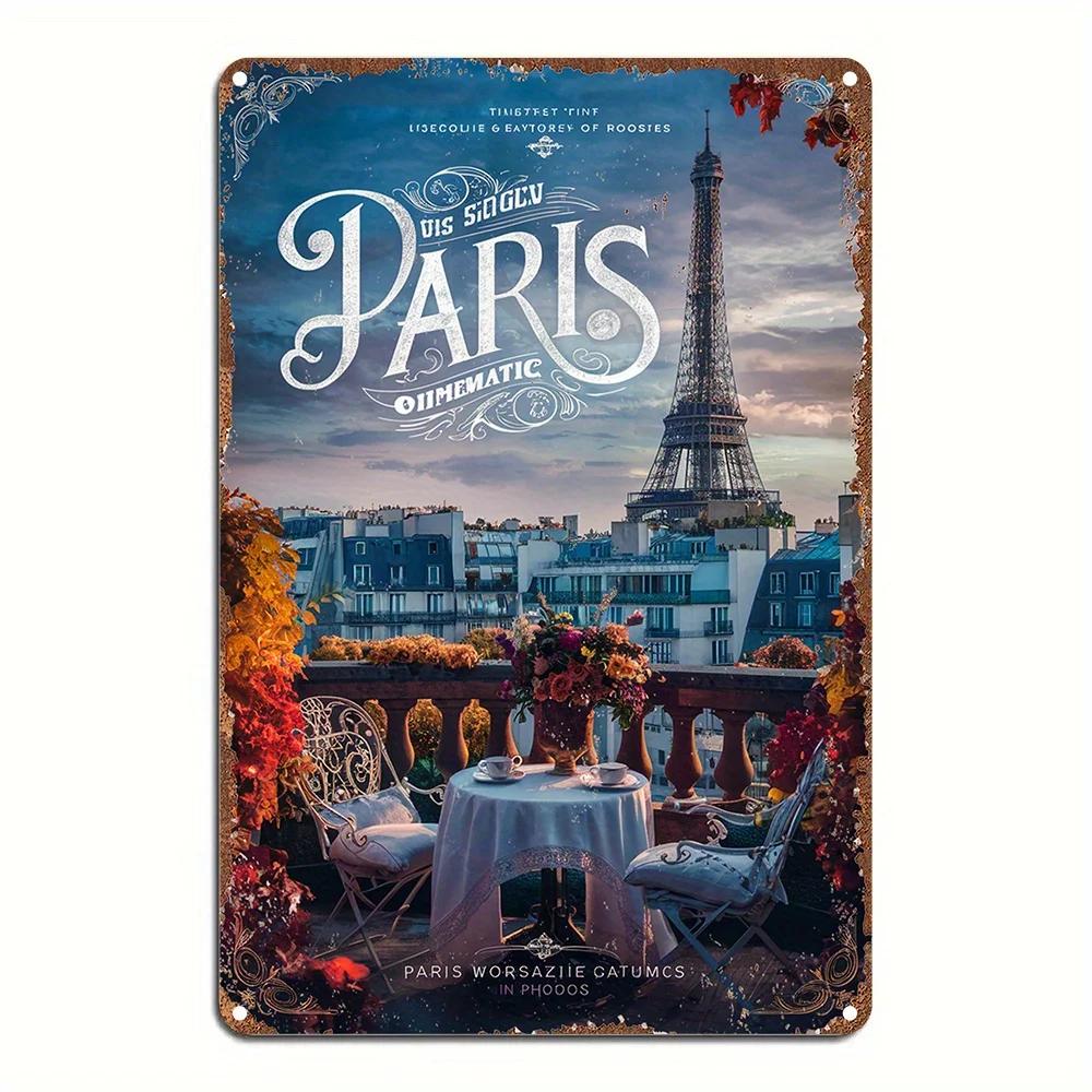 

Room Decor Vintage Paris Cinematic Metal Tin Sign Durable Wall Art Plaque for Bedroom Kitchen Dining Room Bar Decor Eas 20x30cm（7.8x11.8inch）