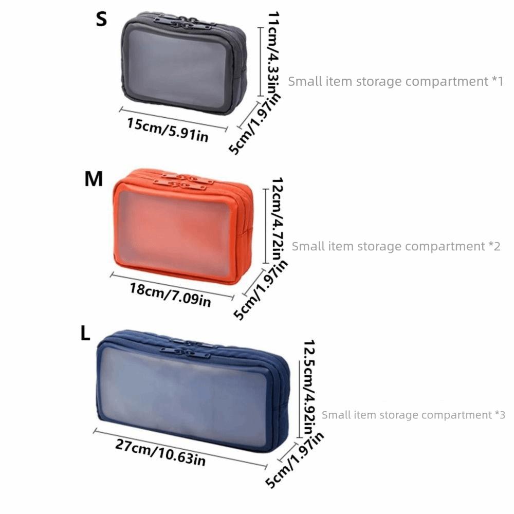 Waterproof Charger Cable Organizer 1/2/3 Compartment Digital Accessories Case Cosmetic Storage