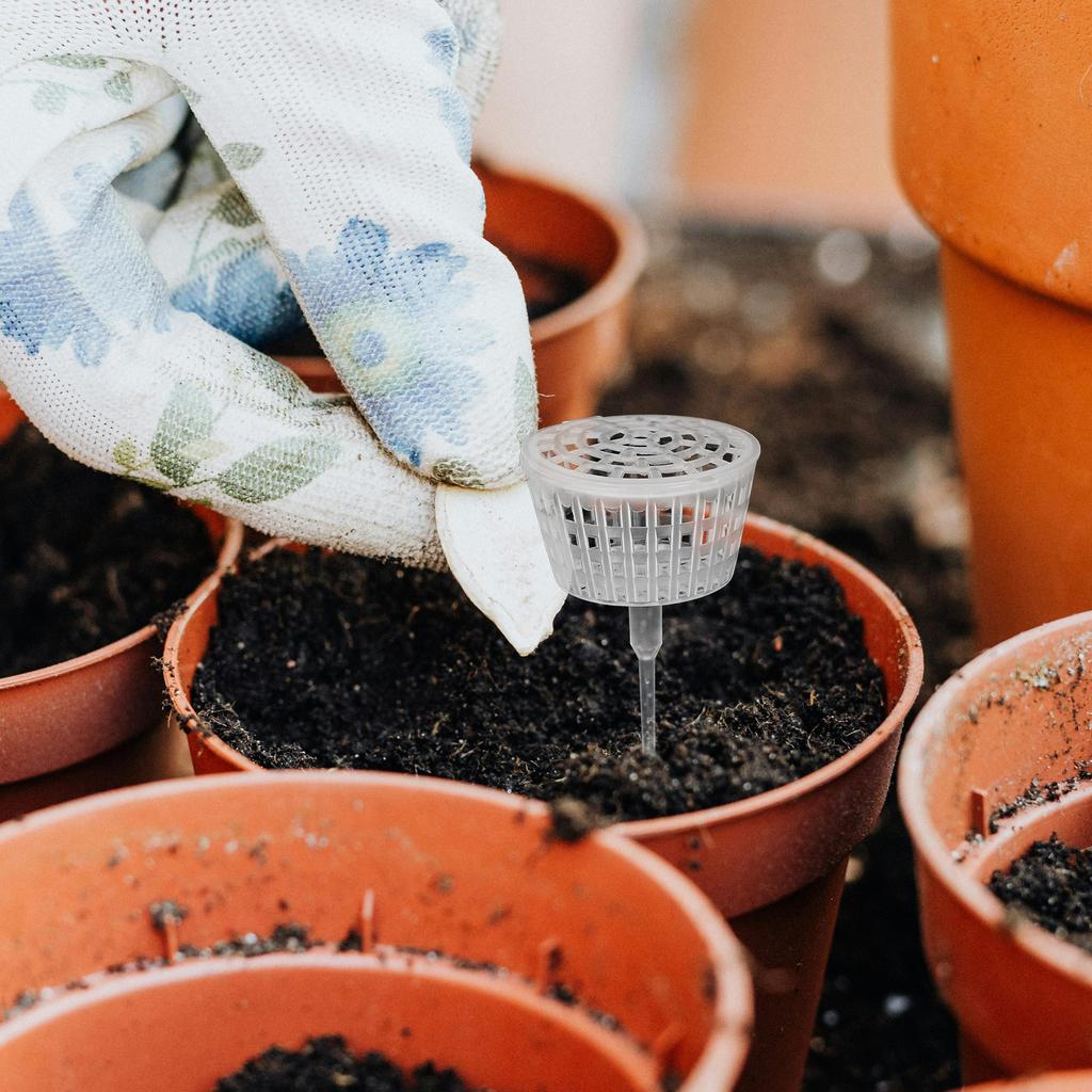 10 Stück Kunststoff Düngerkorb Deckel Bonsai Dünge Werkzeug Orchideen Düngerspitzen Garten Container Pflanzung Mistbox