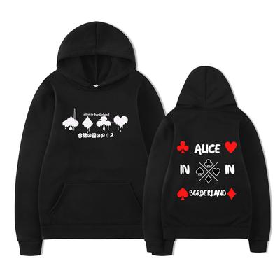 Sudaderas de Alice in Borderland para Hombre Sudadera Vintage Unisex con Estampado de Cartas de Dibujos Animados para Hombre Ropa Oversize