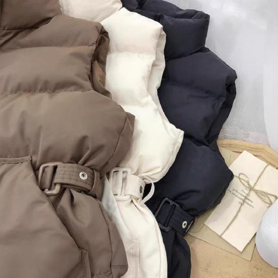 Women's Puffer Vest Casual Sleeveless Hooded Zip Up Jacket Quilted Stand Collar Coat with Pockets Winter Warm Outerwear