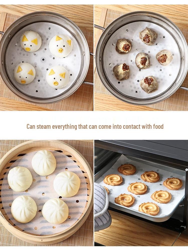 Jednorázový papír na vaření v páře pro Baozi a Mantou - Kulatá kuchyňská podložka