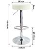 KKTONER Adjustable Height Swivel Bar PU Leather with Round Suitable for Home Kitchen White Stool, Footrest, Chair, Countertops, Medium,