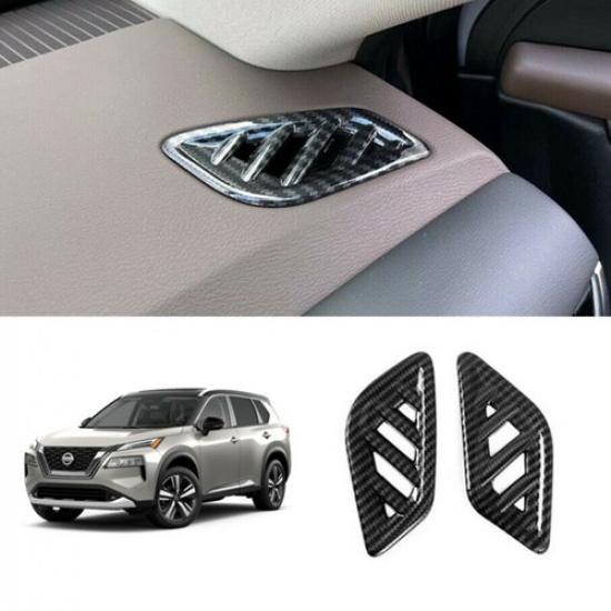 For Nissan Rogue 2021-2024 Carbon Fiber Dashboard Air Outlet Vent Cover Trim