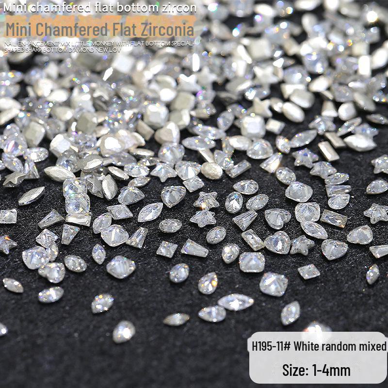 

Изысканные 5А циркониевые бриллиантовые аксессуары для ногтей - 2024 Новые мини-микро-драгоценные камни с плоским дном Mini Micro Zirconium (Flat bottom/about 100 mixed)