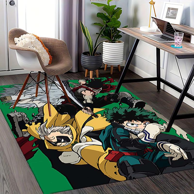 1pc My Hero Academia Chair Mat - Anime Cartoon Design, Anti-Slip Carpet for Office, Home Decor, Living Room, Bedroom, Game Room - Suitable for All Sea