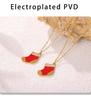 Mi Duoduo Christmas Gift: Cute Red Socks Pendant Necklace with Zircon, Gold-Plated Stainless Steel