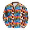 Men's Fashion Christmas Printed Corduroy Zipper Shirt