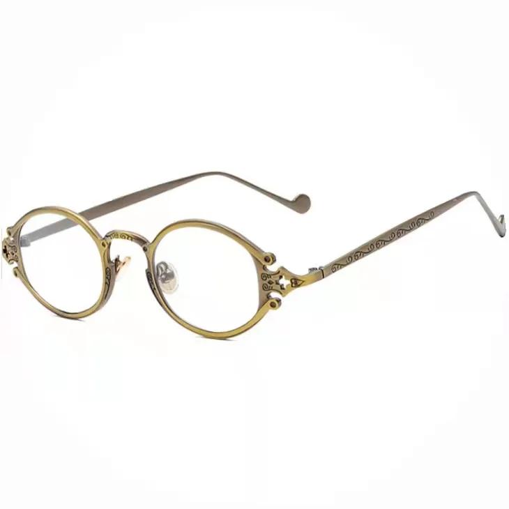 Vintage Punk Style Sunglasses Men Retro Elliptical Metal Frame Women Sun Glasses Fashion Eyewear