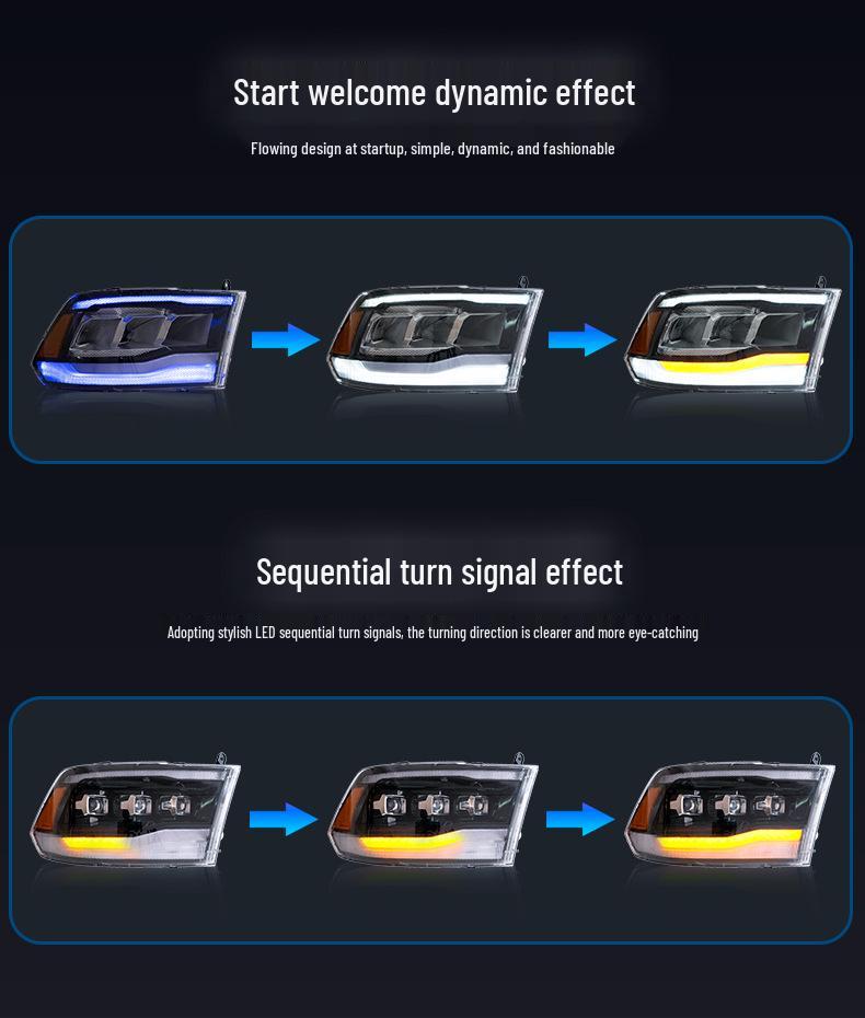 Dodge Ram 1500/2500/3500 LED Breathing Welcome Headlight Assembly