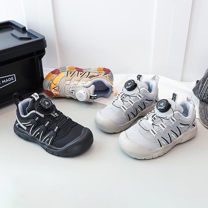 2026 Spring/Summer Boys' Rotating Buckle Dad Shoes - Cute & Comfy Sporty Hiking Sneakers