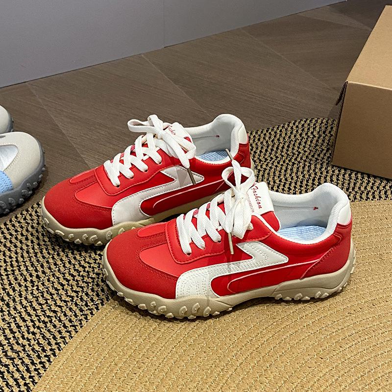 Korean version of versatile comfortable lace-up German training shoes women's 2025 spring and autumn new retro fashion color matching casual sports