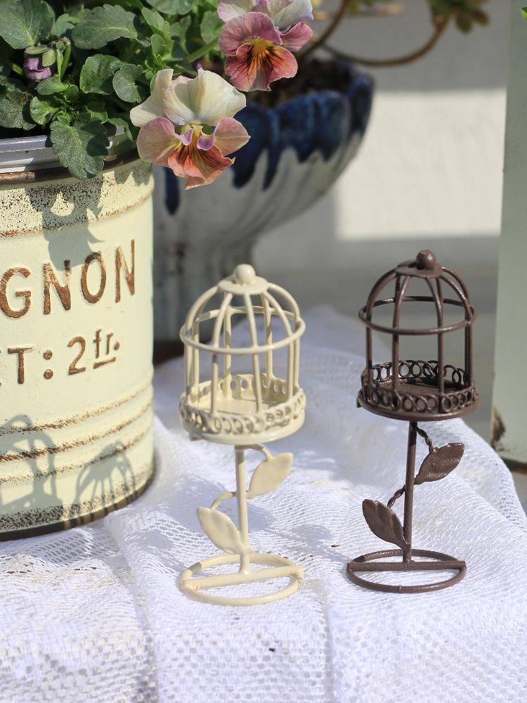 Japanese Miniature Garden Sun Umbrella Ornaments - Cute Photo Props and Decorative Sundries Brown Mini Park Bench