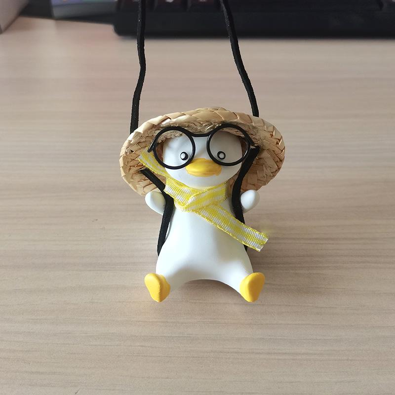 Car-Mounted Swing Duck Pendant - Trendy Yellow Cartoon Decor