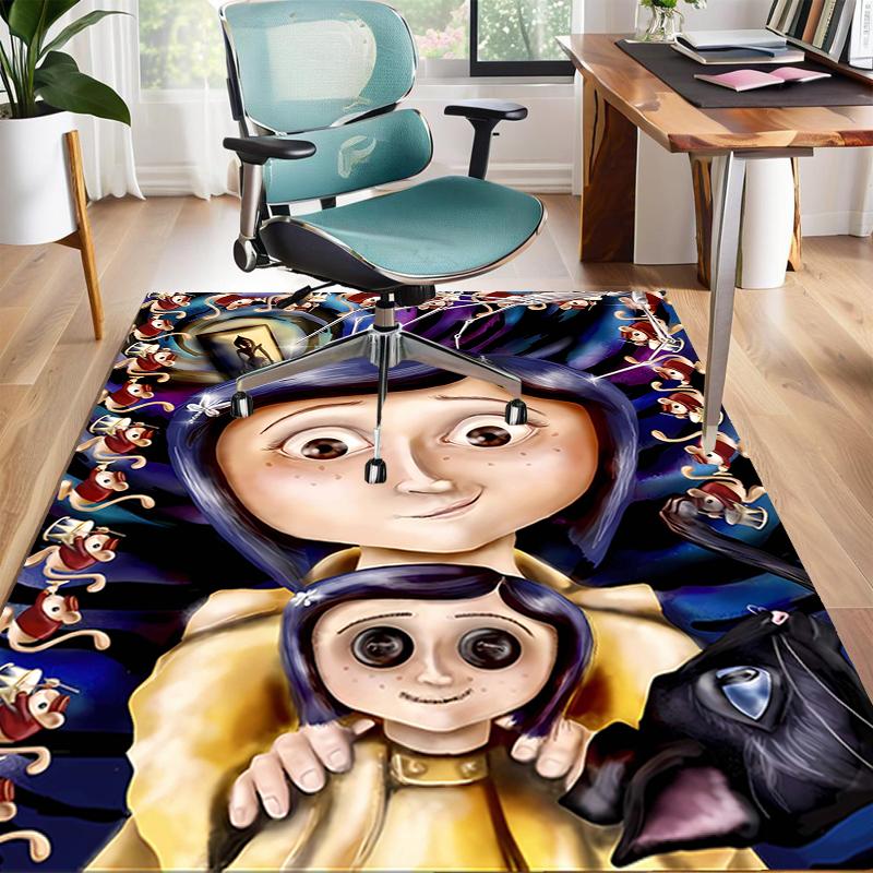 1pc C-Coraline (4) Design Area Rug - Non-Slip, Soft & Cozy Floor Mat for Living Room, Bedroom, Office - Indoor/Outdoor Decorative Carpet