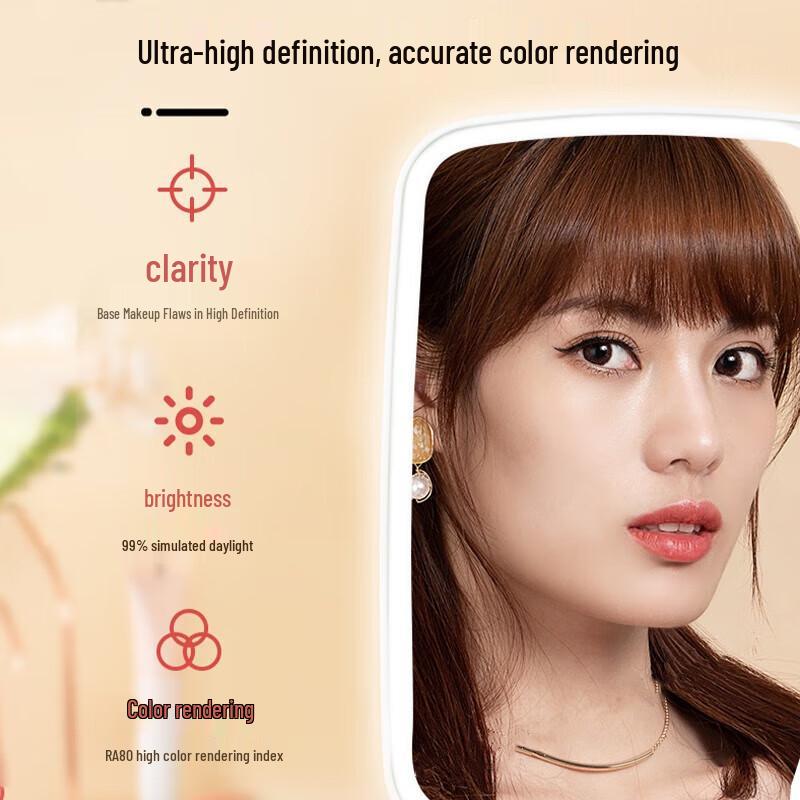 Silingfei Foldable LED Makeup Mirror with 3-Color Light & 5x Magnifier