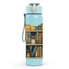 1PC Vintage Bookshelf Book Stack Print 750ml Color Plastic Sports Water Bottle Leakproof Flip Straw Lid Suitable for Sports Office Home Use