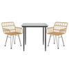 VidaXL 3-piece Garden Dining Set Woven Resin, Patio Set, Garden Bistro Set, Dining Set 3157845