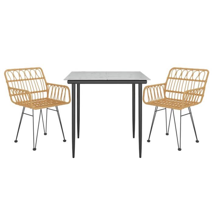 VidaXL 3-piece Garden Dining Set Woven Resin, Patio Set, Garden Bistro Set, Dining Set 3157845