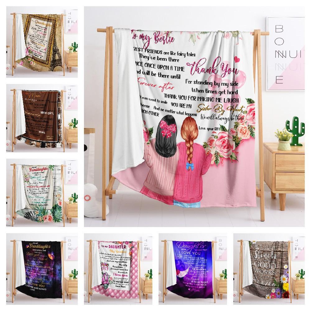 Decke Flanelldecke Emotionaler handgeschriebener Brief Englischer Brief 2D Digitaldruck Decke Decke