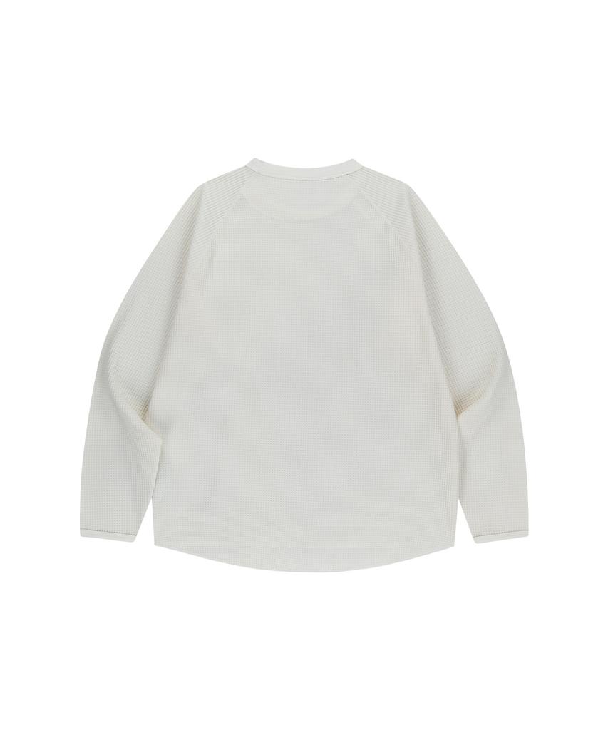OFFGRID Waffle Uni Trail Raglan Crew-Ivory