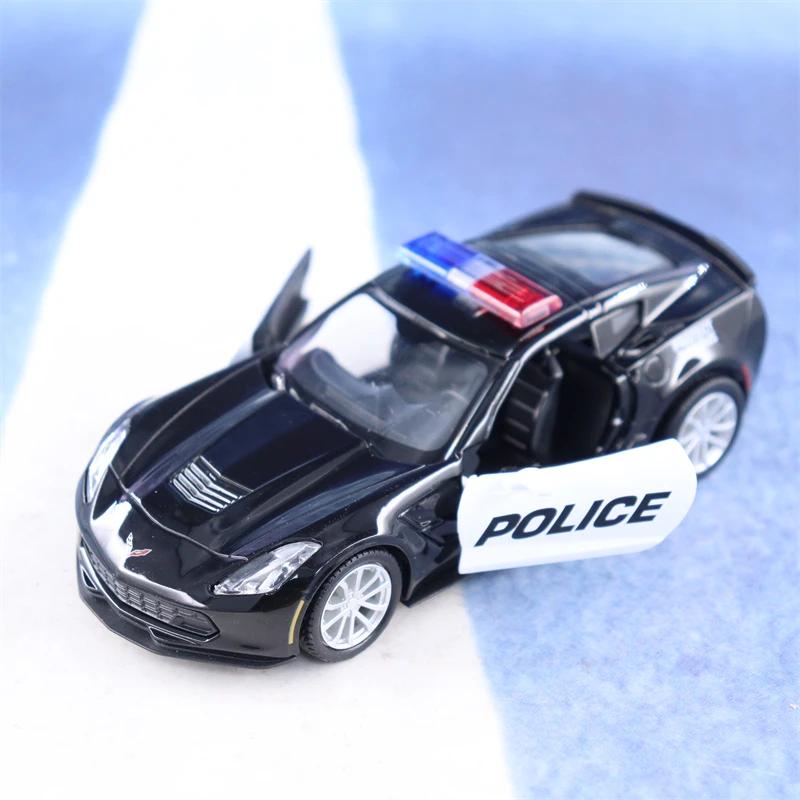 1/36 Scale Corvette Grand Sport C7 Police Car Model Diecast Toy Collection