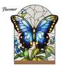 Creative Gift for Home Stained Glass Style Acrylic Table Centerpieces, Floral & Landscape Pattern Exquisite Room Decor Tabletop Sign with Wood