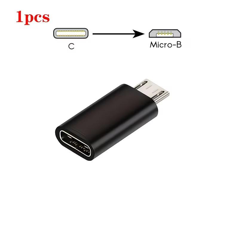 USB C Female to Micro USB Male Adapter (1/2/3/4/5/6-Pack) Micro USB Adaptor Micro USB to USB C Adapter Fast Charger Power Cabl 3