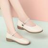 Fashion New Summer Style Light Mouth Low Heel Mother Shoes Comfortable Women's Singles Shoes Soft Sole Flat One-Button Leather Shoes