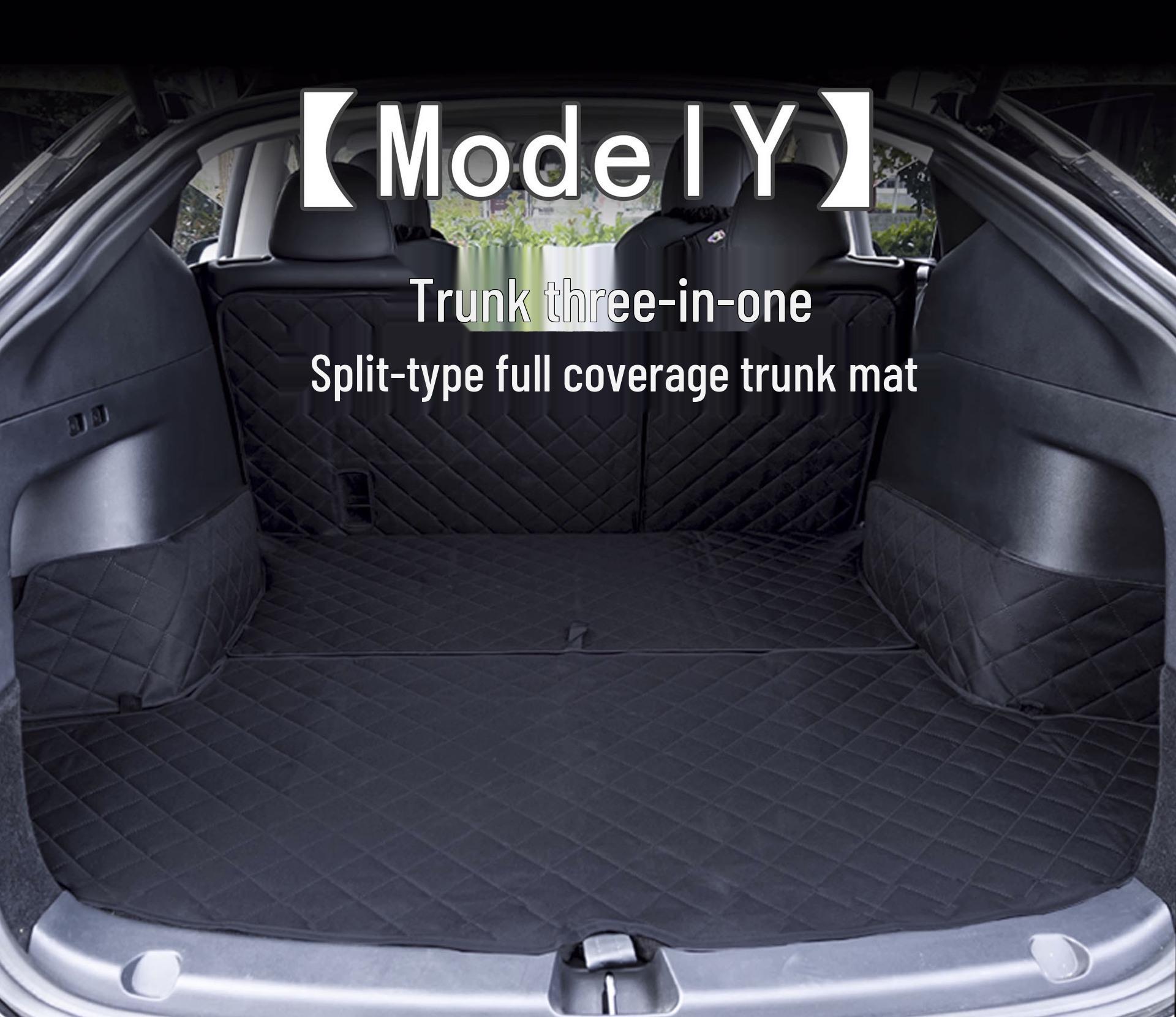 

Водонепроницаемый коврик в багажник Seth для Tesla Model Y - Грязеотталкивающая черная ткань Оксфорд