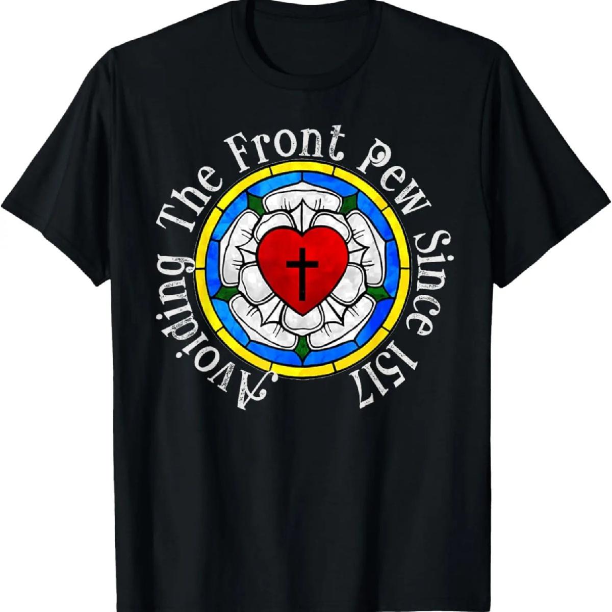 

Funny Martin Luther Rose 1517 For Lutheran Men, Women, Youth T-Shirt XXXXXL чорний