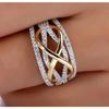 Delysia King Nuovo anello di amore infinito di moda anello a forma di cuore da donna di fidanzamento di nozze bicolore