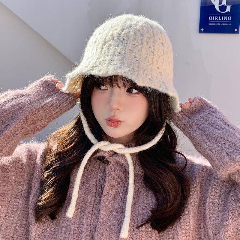 Hat Female Warm Fashion Couple Solid Color Thickened Wool Hat Bag Head Ear Protector Flanged Pullover Hat Male