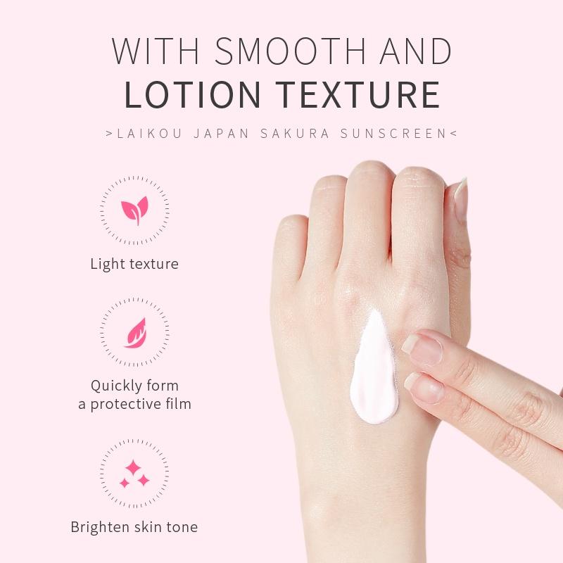 LAIKOU Japan Sakura Sonnenschutz fürs Gesicht, LSF 50, UV-Schutz, Sonnencreme PA+++, 50 g