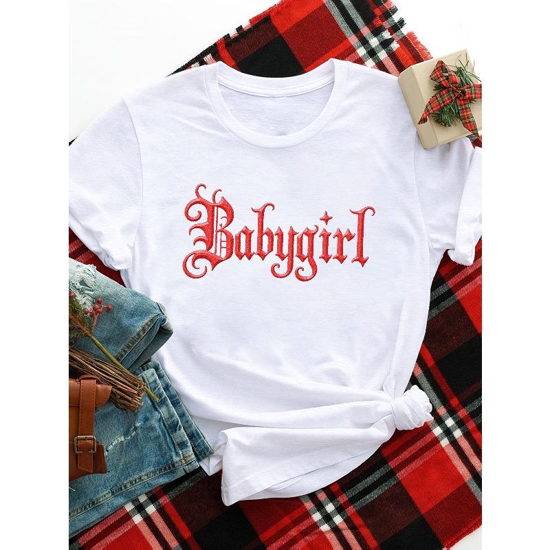 

Женская спортивная футболка с коротким рукавом большого размера Babygirl S белый