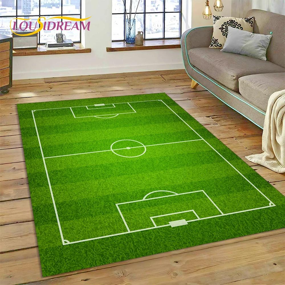 Soccer Football Field Rug Carpet for Living Room Bedroom Home Decor,Floor Mat Non-slip Decoration for Sofa Kitchen Doormat Gifts