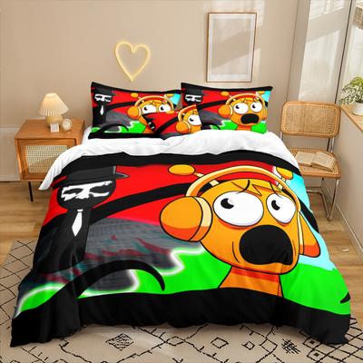 Serie Animata Stampa Digitale 3D Set Biancheria da Letto Tre Pezzi Lenzuolo Copripiumino