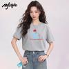 MJ STYLE Women's Pure Cotton Round Neck Short Sleeve T-shirt