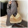 Holiday Wind Beach Straw Bag Women's New Fashion Hollow Woven Bag Casual Versatile Shoulder Messenger Bag Woven Straw Tote Bag for Women
