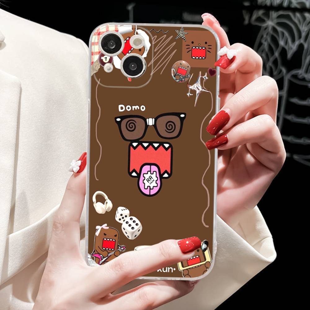 Cute Domo Kun Phone Case For IPhone 17 16 15 14 13 11 12 Pro Max 16 Plus Transparent