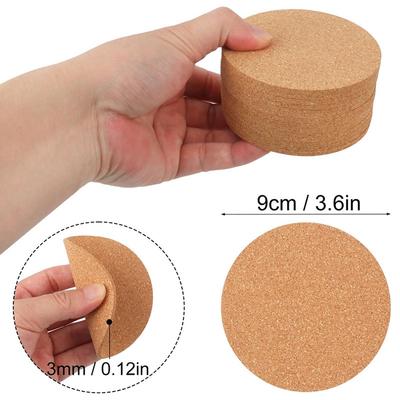 5/10PCS Cup Mat Natural Round Wooden Pad Heat Resistant Reusable Cork Coaster for Drink Round Absorbent Tea or Coffee Coaster