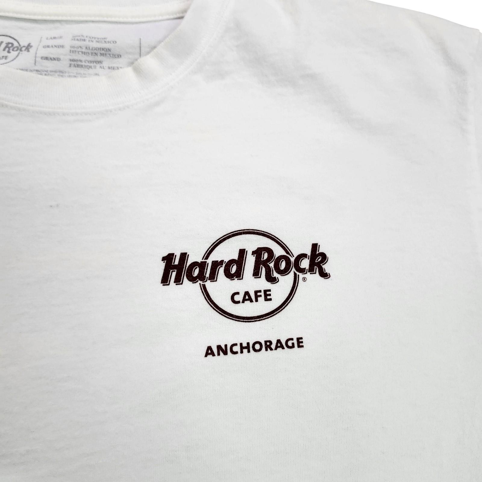 Hard Rock Cafe Shirt Mens Large White Anchorage Alaska Graphic Tee Tagless Unisex T-Shirt S
