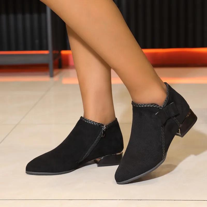 Fashion Single Shoes 2025 New Autumn and Winter Women's Shoes Pointed Toe Short Pole Boots Autumn Flat 35-43