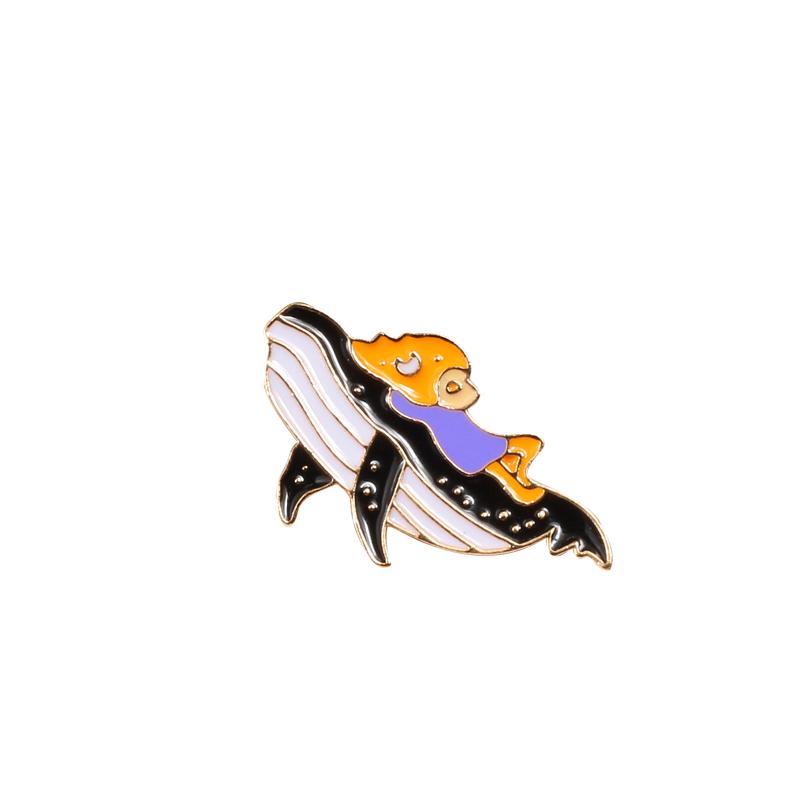 

Universe Brooches Astronaut Rockets Space Cute Animal Dinosaur Cat Whale Enamel Pin Shirt Collar Label Pins Funny Badge Jewelry