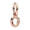 Brand New Plated Rose Gold Letter A-z 26 Alphabet Bead Component Zircon Letter Charm Bead Component Compatible With Authentic Original Bracelet High