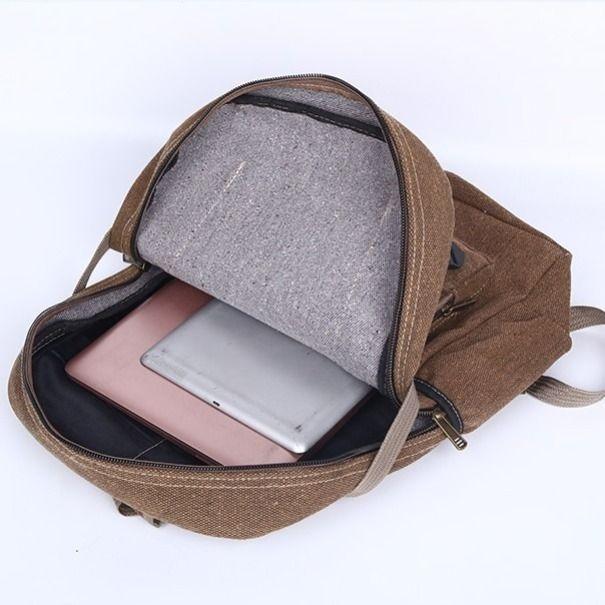 Men's Canvas Backpack with Large Capacity Multifunctional for Outdoor Sports Student Schoolbag Women's Travel Backpack