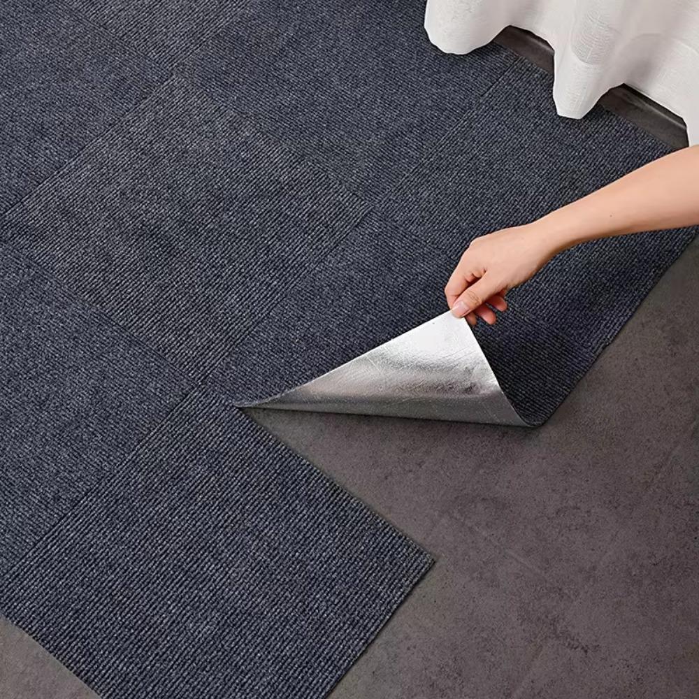 Anti Slip Carpet Floor Tiles Sticker Self Adhesive Flooring Mat  For Bedroom Home Decoration