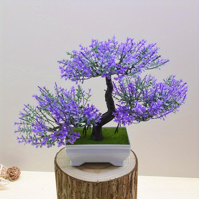 Simulated Floral Green Plant Decoration-Plastic Welcome Pine Bonsai Plant for Home,Office,Realistic Plant for Indoor and Outdoor